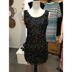 Black Textured Mini Dress